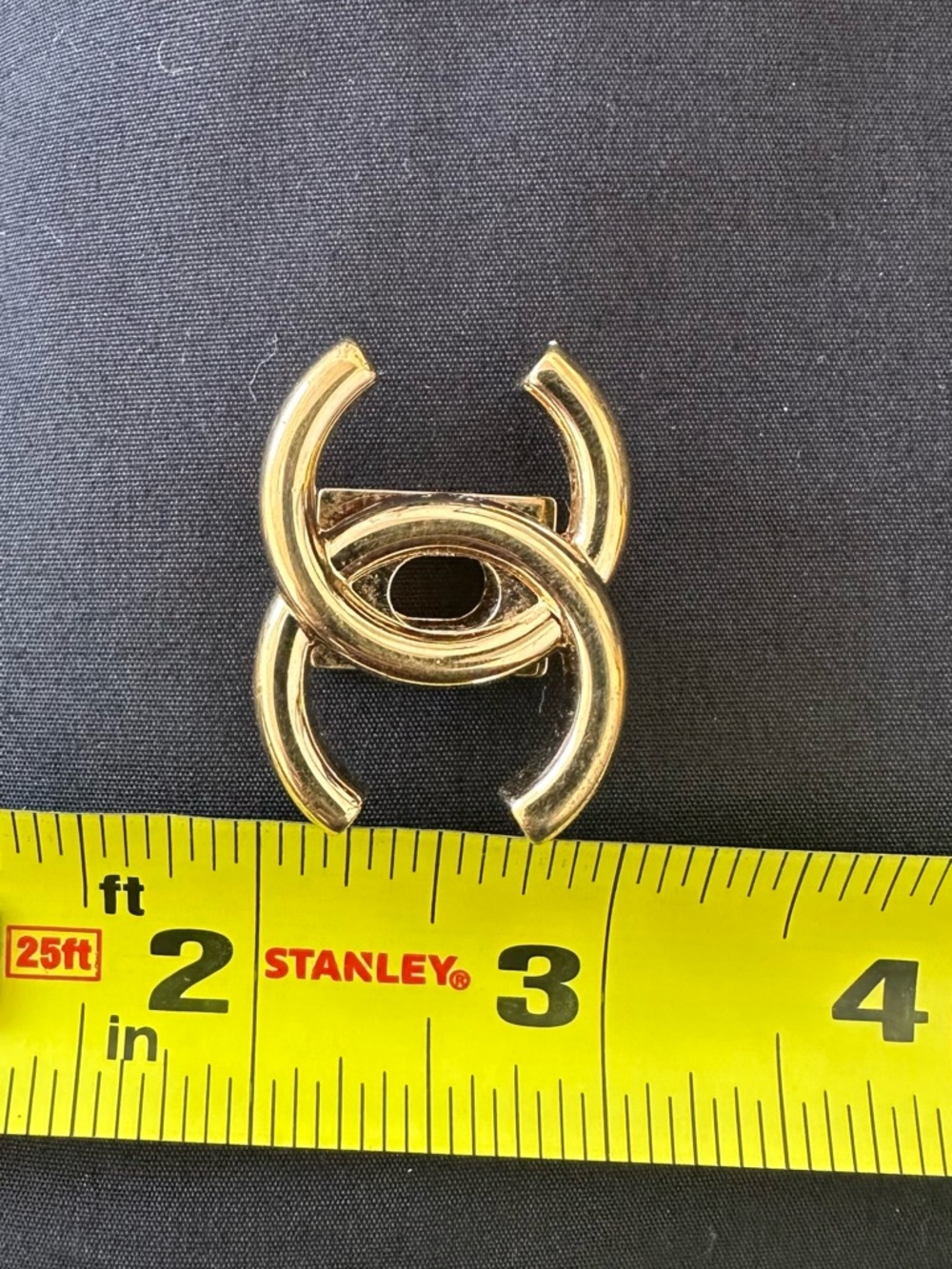 Chanel 24k gold CC turn lock bag parts hardware. - Picture 4 of 6